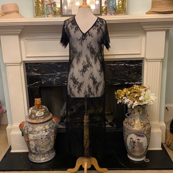 Bar III Dresses & Skirts - Beautiful sheer black lace over dress